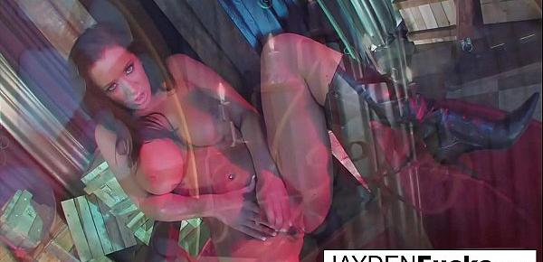  Big tittied brunette sexpot Jayden Jaymes plays with herself!